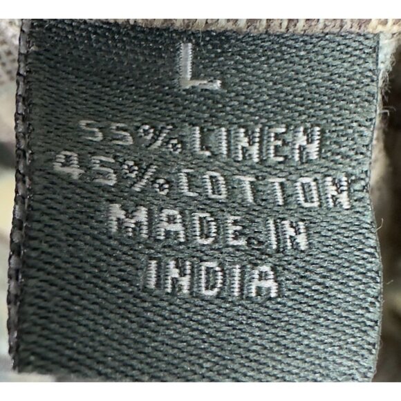 Lyle & Scott Casual Shirt Men's L Checkered Linen Cotton Blue Beige Short Sleeve - Picture 4 of 7